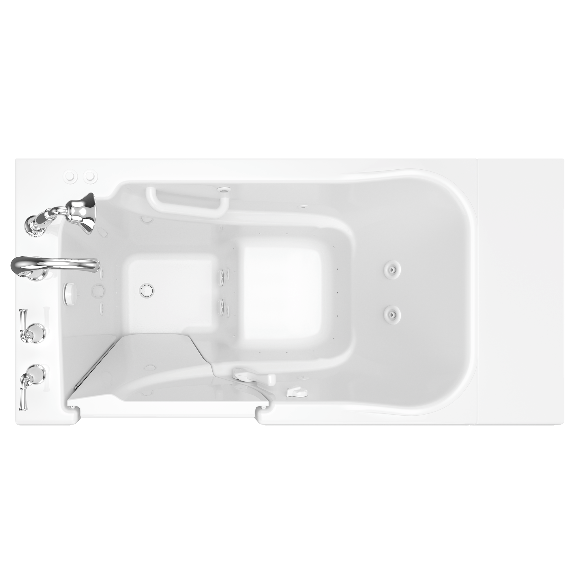 Gelcoat Value Series 30x52 Inch Walk In Bathtub with Combination Air Spa system and Whirlpool Massage System   Left Hand Door and Drain WIB WHITE